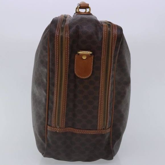 CELINE Macadam Canvas Hand Bag PVC Leather 2way Brown Gold Auth bs18774 - Picture 4 of 16